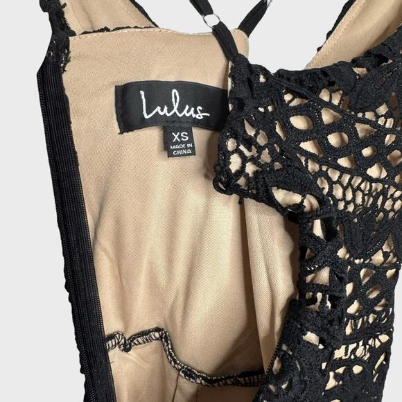 Lulus Enchanted Love Black Lace Dress XS Bodycon V Neck Romantic Gothic Cocktail - Picture 5 of 11
